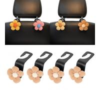 Vyloky 4 ganci floreali per auto - Pretty Backseat Bag Hanger for Purses & Groceries, Universal Fit, Space-Saving Gift