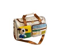 Vyloky Borsa alla moda, borsa da viaggio, leggera e facile da trasportare, borsa a mano/spalla/croce, grande capacità 45 × 20 × 30 cm, posizione indipendente delle scarpe, marrone, ciondolo cucciolo