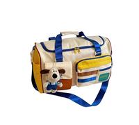 Vyloky Borsa alla moda, borsa da viaggio, leggera e facile da trasportare, borsa a mano/spalla/croce, grande capacità 45 × 20 × 30 cm, posizione indipendente delle scarpe, blu, ciondolo cucciolo