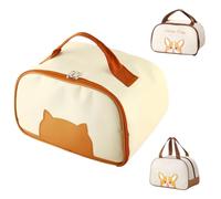 Vyloky Borsa frigo, borsa da picnic, borsa per il pranzo, borsa per il pranzo, mini borsa per l'insulazione, per donne, adulti (beige, 9L)