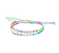 Vyloky Braccialetto intrecciato con lettere colorate per scolari, confezione da 5 braccialetti dell'amicizia regolabili, ideale come regalo di inizio della scuola, ragazzi e ragazze