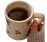 Vyloky Cream Bear Ceramic Mug - 300 ml/350 ml Kids Breakfast Cup for Milk & Caffè, simpatico regalo per ragazzi, ragazze e bambini (vita piccolo orso)