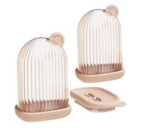 Vyloky Reise Seifendose 2er-Pack mit Silikon-Bürstenauflage | Auslaufsicher | Per Duschgel & Cremeseife | Ideale per viaggi, campeggio e hotel (Seifendose 2er-Pack, Rosa - inkl. Silikon-Bürstenauflage