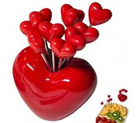 Vyloky Set di 10 forze a forma di cuore, riutilizzabili in acciaio inox, per appetiti, dessert e romantici