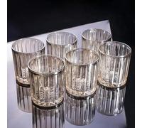Vyloky Set di bicchieri per whisky e birra (2 misure), 285 ml/350 ml, cristallo senza piombo, con fondo e effetto a quattro colori, lavabile in lavastoviglie, per bevande fredde e calde (Curry, 285 ml