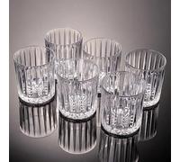 Vyloky Set di bicchieri per whisky e birra (2 misure), 285 ml/350 ml, cristallo senza piombo, con fondo inciso e effetto a quattro colori, lavabile in lavastoviglie, per bevande fredde e calde