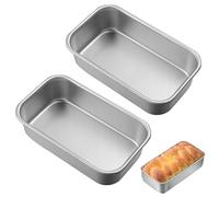 Vylro 2 Pezzi Stampo Plumcake,22×14,8×5 CM Stampo per Pane,Rettangolare Teglia Plumcake in Acciaio Inox,Lavabili in Lavastoviglie,Stampi Pan Brioche per Piccoli Tipi di Pane,Pagnotte,Torte,Pasticcini