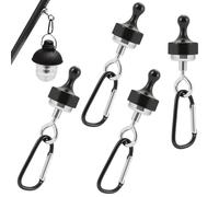 Vylro 4 Pezzi Ganci Magnetici Extra Forti, Calamita con Gancio Potente, Neri Ganci Magnetici Resistenti con Moschettone, Potente Gancio Magnetici da Campeggio, per Campeggio, Garage, Cucina, Ufficio