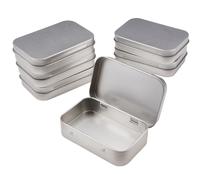 Vylro 6 Pezzi Mini Scatola di Metallo, 9,5x6x2,2 cm Portatile Rettangolare Mini Portaoggetti Tin Box, Metallo Piccola Scatole Rettangolari Vuote in Latta con Cerniera, per Caramelle, Gioielli, Chiavi