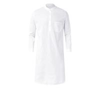 VYLYNL Abito lungo da uomo caftano marocchino a maniche lunghe, caftano causale con bottoni, abito lungo Abaya, leggero, traspirante, musulmano Thobe, abito da casa musulmano, tinta unita, sciolto