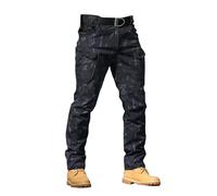 VYLYNL Pantaloni cargo da uomo Paintball mimetici pantaloni leggeri larghi militari pantaloni da combattimento all'aperto escursionismo casual pesca pantaloni da lavoro con tasche, Nero , L