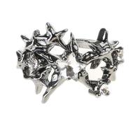 Vynetra Anelli a cinque punte di apertura a stella con borchie con forma irregolare regolabile Adorments Jewelry