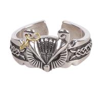 Vynetra Anelli in rame regolabili a forma di gufo, design vintage, accessori per le dita, unisex, gioielli alla moda per donne e uomini, gufo mistico