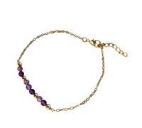 Vynetra Bracciialetti Nascita Regolabilli A 12 Mesi Braccialetti Da 3 Mm Gemsone Naturale Naturale 17+5 Cm Gioielli Pietre Prezose Regolabilli