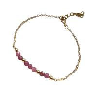 Vynetra Bracciialetti Nascita Regolabilli A 12 Mesi Braccialetti Da 3 Mm Gemsone Naturale Naturale 17+5 Cm Gioielli Pietre Prezose Regolabilli
