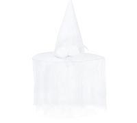 Vynetra Cappello da strega spaventoso rosa per sposa fantasma Cosplay Halloween feste a tema floreale bianco scuro cappello da strega con velo rosa costume da sposa di Halloween