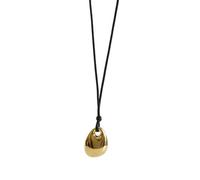 Vynetra Collana regolabile in pelle PU ciondolo irregolare fagiolo catena clavicola fascino geometrico catena del collo accessorio unisex gioielli personalizzati, Misura unica, come descritto, come
