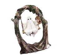 Vynetra Decorazioni di Halloween Oscillanti Ombre Ghosty Su Un Albero Altalena Statua da Giardino Resina Ghosty Figurine Ornamento Decorazioni per la casa Decorazioni di Halloween