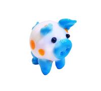 Vynetra Fumetto Vetro Piggy Miniature Ornamento Artigianato Statua Animale Colorato Per Adulti Collezioni D'arte E Decori Camera Dei Bambini Statua Da