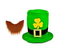 Vynetra Multiuso Culturale Celebrazione Patricking Day Green Top Cappello E Barba Ensemble Uso quotidiano Forniture per feste Decorazione