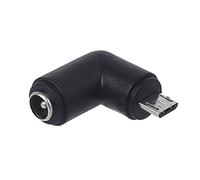 Vynetra Nero 5,5 x 2,1 millimetri per la femmina degli adattatori del gomito della spina di potere all'adattatore maschio di USB per il cellulare della compressa