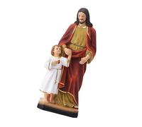 Vynetra Statuetta religiosa in resina, scultura del Santo Padre e figlio, ornamento di Natale, decorazione per la casa, altari, decorazione spirituale, regalo spirituale, statua padre e figlio