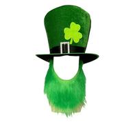 Vynetra StPatrick Day cappello verde con barba trifoglio cappello irlandese festa nazionale celebrazione festa alta festival decorazione festa a tema