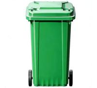 Vyntyra Bidone della spazzatura di grande capacità con coperchio e ruote, bidone della spazzatura for esterni, maniglia resistente, paesaggistici/edilizia/ristoranti/ambienti commerciali(Green,240L)