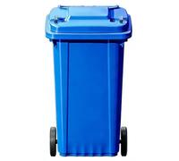 Vyntyra Bidone della spazzatura di grande capacità con coperchio e ruote, bidone della spazzatura for esterni, maniglia resistente, paesaggistici/edilizia/ristoranti/ambienti commerciali(Blue,100L)
