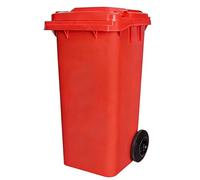 Vyntyra Bidone Raccolta Differenziata con Coperchio e Ruote per Esterni,Pattumiera per Raccolta Differenziata, Resiste a Tutte Le Temperature, per Interni ed Esterni(Red,100L)