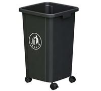 Vyntyra Bidone Raccolta Differenziata,Ruote per Uso Esterno,Plastica Resistente,Indeformabile e Impilabile, Resiste a Tutte Le Temperature, Interni ed Esterni(Black,100L)