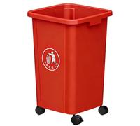 Vyntyra Bidone Raccolta Differenziata,Ruote per Uso Esterno,Plastica Resistente,Indeformabile e Impilabile, Resiste a Tutte Le Temperature, Interni ed Esterni(Red,100L)