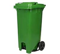 Vyntyra Bidone Spazzatura Esterno,Contenitore Immondizia in Plastica,Coperchio e Ruote per Uso Esterno,Plastica Resistente,2 maniglie,resistente alle intemperie(Green,240L)