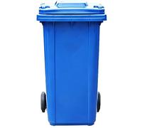 Vyntyra Contenitore for rifiuti commerciale, bidone della spazzatura for esterni con ruote, impilabile, perfetto sia for uso interno che esterno(Blue,240L)