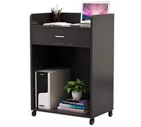 Vyntyra Leggio Portatile con Ruote, in Legno,Pulpito Conferenze, 4 Ruote, Leggio per Pulpito in Legno con Ripiano a 4 Rotelle,Podio in Legno Leggio con Cassetto(Black)