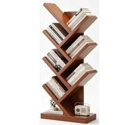 Vyntyra Libreria ad Albero,Scaffale Portaoggetti,Scomparti e Ripiani Aperti,in Legno,per esporre e conservare, per Ufficio e Soggiorno(Walnut wood color,7)