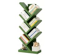 Vyntyra Libreria ad Albero,Scaffale Portaoggetti,Scomparti e Ripiani Aperti,in Legno,per esporre e conservare, per Ufficio e Soggiorno(Green,7)