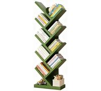 Vyntyra Libreria ad Albero,Scaffale Portaoggetti,Scomparti e Ripiani Aperti,in Legno,per esporre e conservare, per Ufficio e Soggiorno(Green,9)