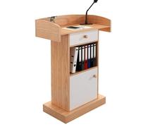 Vyntyra Podio per Conferenze,Leggio, Podio, Pulpito per Conferenze, Tavolo per Presentazioni, Scrivania per Discorsi Pubblici,per Chiesa, Aula, in Legno(Oak Color)