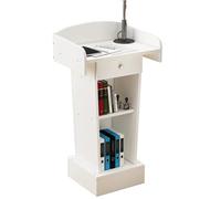 Vyntyra Podio, Pulpito per Conferenze, Tavolo per Presentazioni, Leggio per podio con cassetto in Legno,podio in Legno con ripiano a più Livelli, per scuole(White)