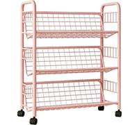 Vyntyra Scaffale for libri, scaffale aperto, scaffale for libri girevole a 360 gradi, piccola libreria in metallo(Pink,3rd floor)