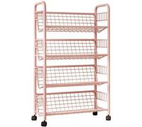 Vyntyra Scaffale for libri, scaffale aperto, scaffale for libri girevole a 360 gradi, piccola libreria in metallo(Pink,4th floor)