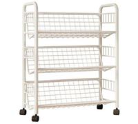 Vyntyra Scaffale for libri, scaffale aperto, scaffale for libri girevole a 360 gradi, piccola libreria in metallo(White,3rd floor)