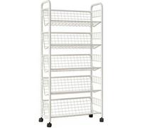 Vyntyra Scaffale for libri, scaffale aperto, scaffale for libri girevole a 360 gradi, piccola libreria in metallo(White,5th floor)