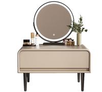 Vyntyra Toeletta Trucco con Cassetti, Comò per Camera da Letto in Legno, Gambe in Metallo,in Legno,Moderno, per camera da letto, soggiorno(Khaki,60)