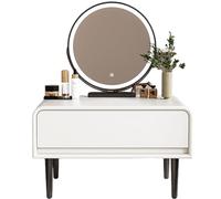 Vyntyra Toeletta Trucco con Cassetti, Comò per Camera da Letto in Legno, Gambe in Metallo,in Legno,Moderno, per camera da letto, soggiorno(White,50)