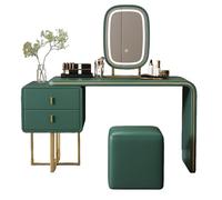 Vyntyra Toeletta Trucco con Cassetti e Sgabello,Mobile laterale,Ampia capacità di stoccaggio,Diverse opzioni di colore,Finitura in legno contemporanea(Emerald,100)