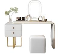 Vyntyra Toeletta Trucco con Cassetti e Sgabello,Mobile laterale,Ampia capacità di stoccaggio,Diverse opzioni di colore,Finitura in legno contemporanea(Beige,100)