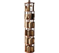 Vyntyra Torre for scaffali girevole,libreria girevole,scaffale for libri girevole a 360°,scaffali girevoli stretti(Wood color,7)