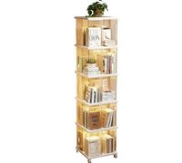 Vyntyra Torre for scaffali girevole, libreria girevole, scaffale for libri, organizer for riporre oggetti, espositore, for ufficio domestico, soggiorno(B-White,5)